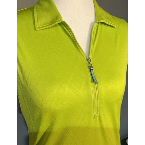 Callaway Sleeveless Golf Polo Opti-Dri Opti-Shield Lime Neon Women’s Small - Picture 1 of 7